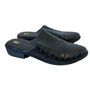 2 for $10 | BC Footwear Women's Look at Me Mule Slip-on Black Croco Print Size 7